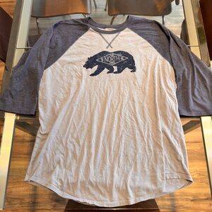 The North Face Blue and Gray Raglan Sleeve Shirt